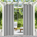 50inchx 120inch Outdoor Waterproof Grommets Window Curtains For Front Porch ,Gray