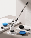 Cordless Electric Spin Scrubber with 8 Brush Heads & Adjustable Extension Handle